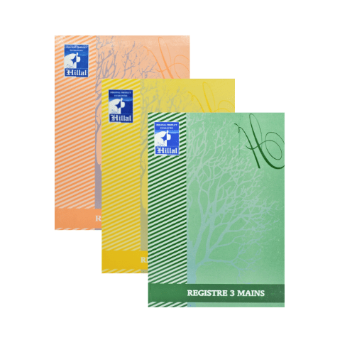 -REGISTRE 3 MAINS 21*29.7cm 5/5 -EL HILLAL